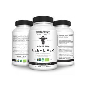 Nordic Kings - Hovězí játra v BIO Grass-fed kvalitě, 180 kapslí