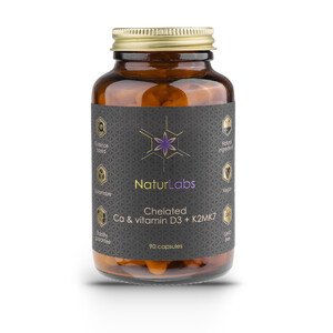 NaturLabs Vápník Chelátový + D3 & K2, 90 kapslí