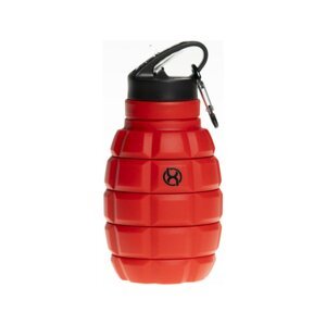BrainMax Grenade bottle, skládací silikonová lahev na vodu, 580 ml Barva: Červená