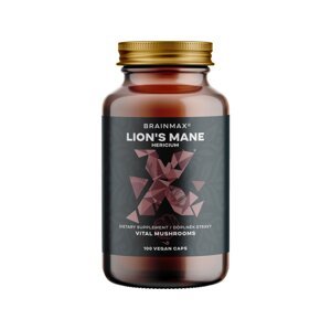 BrainMax Lion's Mane (Hericium) extrakt, 50% polysacharidů a 20% glukanů (beta-1,3/1,6 D-glukanů), 400 mg, 120 rostlinných kapslí