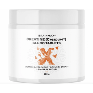 BrainMax Creatine Creapure® Gluco tablets, Lemon, Kreatin monohydrát tablety, Citrón, 350 g, 115 tablets