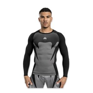 Venum Attack Men's Long Sleeve Rashguard - Black/Grey Velikost: L