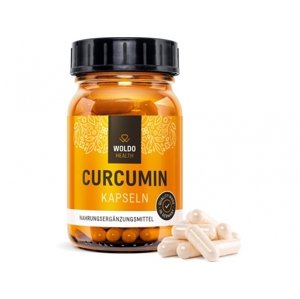 WoldoHealth Curcumin s piperinem, 120 kapslí