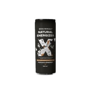 BrainMax Natural Energizer, energetický drink, různé druhy, 250 ml Příchuť: Broskev, marakuja