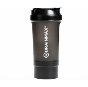 BrainMax vícedílný plastový shaker (šejkr), černý, 700 ml