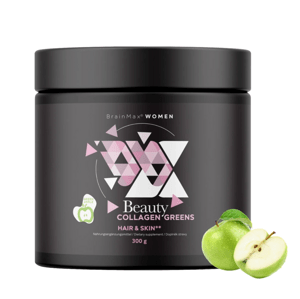 BrainMax Women Beauty Collagen Greens, Zelené jablko, 300 g