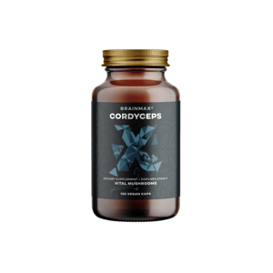 BrainMax Cordyceps extrakt, 50% koncentrace polysacharidů a 20 % β-1,3/1,6 D-glukanů, 500 mg, 100 rostlinných kapslí