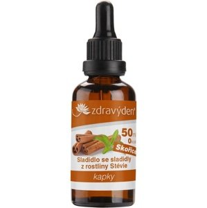 Zdravý den Stevia kapky 50ml - skořice