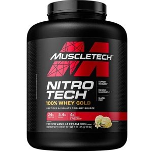 MuscleTech Nitro-Tech 100% Whey Gold 2270 g - jahodový koláč