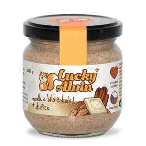 Lucky Alvin Mandle a bílá čokoláda + skořice 200g
