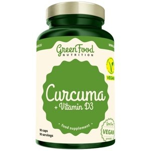GreenFood Curcuma (Kurkuma) + Vitamín D3 90 kapslí