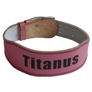 Titánus dámský fitness opasek kožený růžová - L