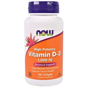 Now Foods Vitamin D3 1000 IU 180 kapslí