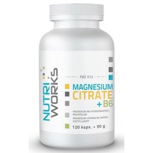 NutriWorks Magnesium Citrate + B6 120 kapslí