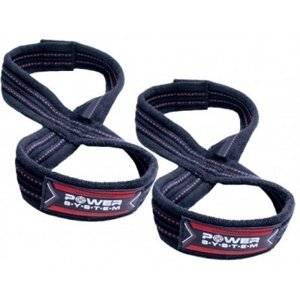 Power System silový popruh LIFTING STRAPS FIGURE 8 - černá+červená L/XL