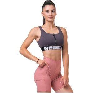 Nebbia Smart Zip sportovní podprsenka 578 marron - XS