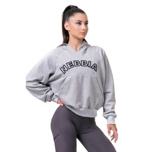 Nebbia Iconic Hero mikina s kapucí 581 light grey - L