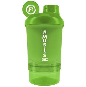 Fitness007 šejkr #musíšfurt 300 ml + 150 ml - zelená