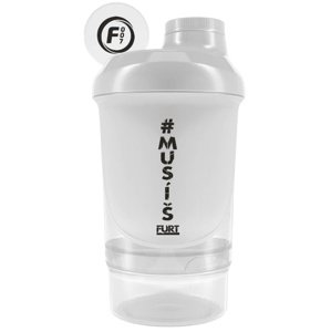Fitness007 šejkr #musíšfurt 300 ml + 150 ml - bílá