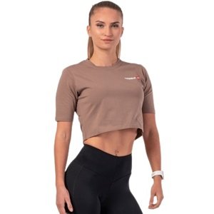 Nebbia Minimalist Logo Nebbia Crop Top 600 hnědý - XS