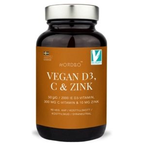 Nordbo Vegan D3, C & Zinek 90 kapslí