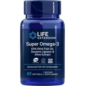 Life Extension Super Omega-3 EPA/DHA Fish Oil, Sesame Lignans & Olive Extract 60 kapslí