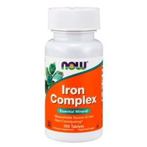 Now Foods Iron Complex (železo) 100 rostlinných tablet