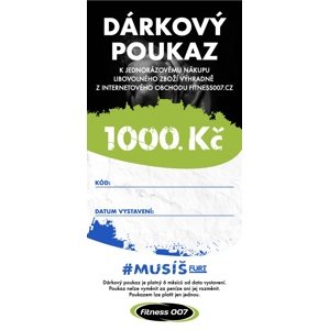 Elektronický dárkový poukaz Fitness007 1000 Kč pro kluka