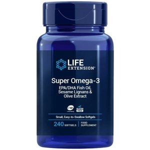 Life Extension Super Omega-3 EPA/DHA Fish Oil, Sesame Lignans & Olive Extract 240 kapslí