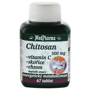 MedPharma Chitosan 500mg + vit.C + skořice + chrom 67 tablet