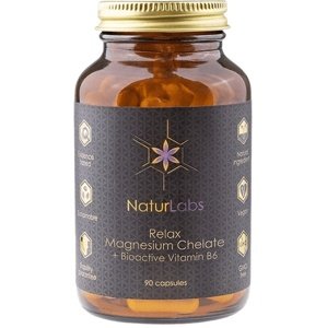 NaturLabs Relax Hořčík Chelát bisglycinát + Bioaktivní Vitamin B6 90 kapslí