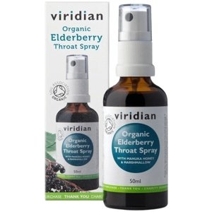 Viridian Nutrition Viridian Elderberry Throat spray 50ml Organic (Sprej při bolesti v krku a kašli)