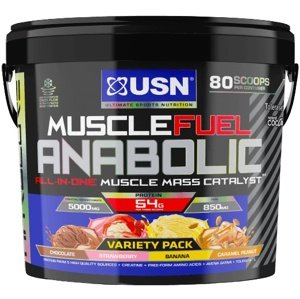 USN (Ultimate Sports Nutrition) USN Muscle Fuel Anabolic 4000 g - mix čokoláda, jahoda, banán, arašídy s karamelem