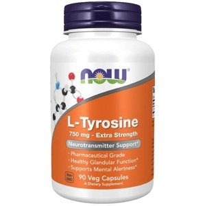 Now Foods L-Tyrosine Extra Strength 750 mg 90 rostlinných kapslí