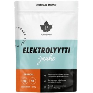 Puhdistamo Electrolyte Powder 240 g - tropické ovoce + láhev 500 ml ZDARMA