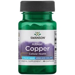 Swanson Copper Chelated (měď v chelátové vazbě) 2 mg 60 kapslí