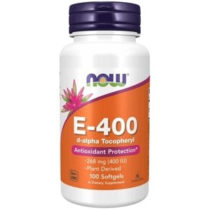 Now Foods Vitamin E-400 Natural d-alfa-tokoferyl 400 IU 100 softgel kapslí