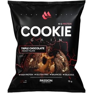 Passion Nutrition MPower Cookie Gain 75 g - Tři druhy čokolády/arašídová náplň