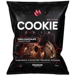 Passion Nutrition MPower Cookie Gain 75 g - Tři druhy čokolády/lískooříšková náplň