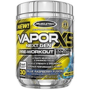 Muscletech VAPOR X5 Next Gen Pre-Workout 228 g - modrá malina