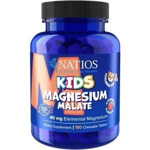 Natios Kids Magnesium Malate 250 mg 180 jahodových cucacích tabletek