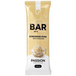 Passion Nutrition Protein Bar Low Sugar 55 g - Kokosová pusa/bílá čokoláda