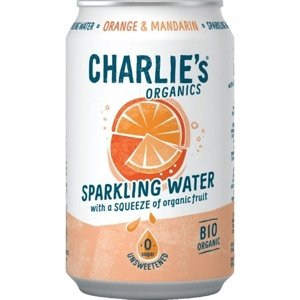 Charlie's Organics sycená pitná voda 330 ml - pomerančovo/ mandarinková šťáva