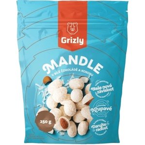 GRIZLY Mandle v bílé čokoládě s kokosem 250 g