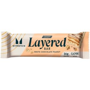 Myprotein Layered Crispy Protein Bar 58 g - bílá čokoláda/ arašídy