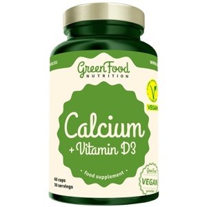 GreenFood Vápník + Vitamin D3 60 kapslí