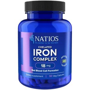 Natios Iron Chelated Complex Železo bisglycinát 18 mg 90 veganských kapslí