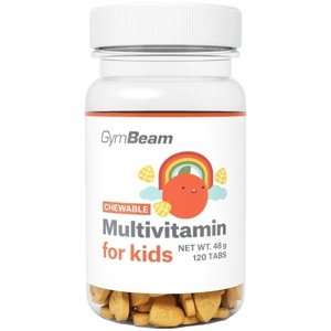 GymBeam Multivitamín tablety na cucání pro děti 120 tablet - pomeranč