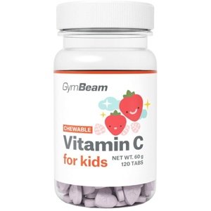 GymBeam Vitamín C tablety na cucání pro děti 120 tablet - jahoda