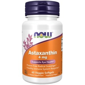 Now Foods Astaxanthin (Astaxantin) 4 mg 60 vegetariánských kapslí